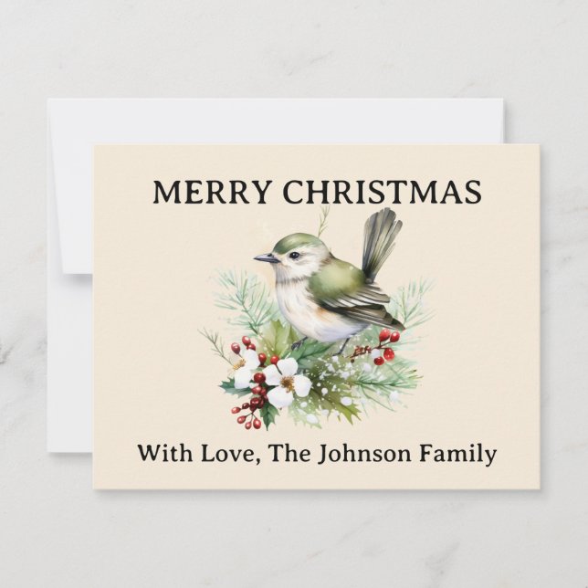 Tarjeta Festiva Navidades Sencillos Y Elegantes Naturaleza De Las  (Anverso)