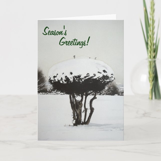 Tarjeta Festiva navidades sénicos de paisajes cubiertos de nieve (Anverso)