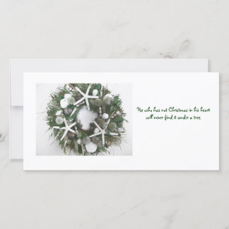 Tarjeta Festiva Navidades Shell Wreath