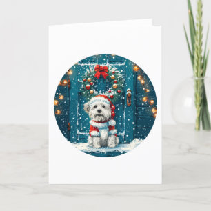 Tarjeta Festiva Navidades Shih Tzu Dogs