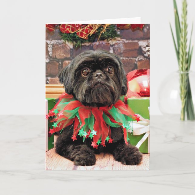 Tarjeta Festiva Navidades - Shih Tzu - Lily (Anverso)