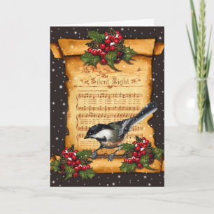 Tarjeta Festiva Navidades: Silenciosa Hoja Nocturna Música, Despla