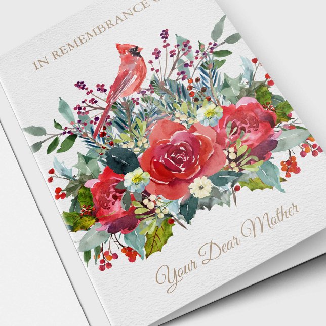 Tarjeta Festiva Navidades Simpatía Querida Madre Recuerdo (Christmas Remembrance 'Your Dear Mother' In loving Memory , sympathy condolence bereavement card)