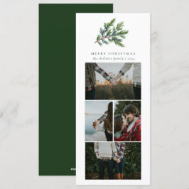 Tarjeta Festiva Navidades simples acuarela Collage de fotos floral