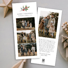 Tarjeta Festiva Navidades simples acuarela Collage de fotos floral