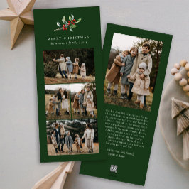 Tarjeta Festiva Navidades simples acuarela Collage de fotos floral