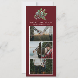 Tarjeta Festiva Navidades simples acuarela Collage de fotos floral