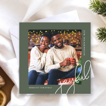 Navidades simples con fotos de escritura alegre ve