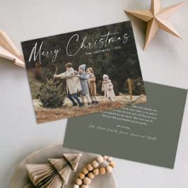 Tarjeta Festiva Navidades simples de fotografías manuscritas