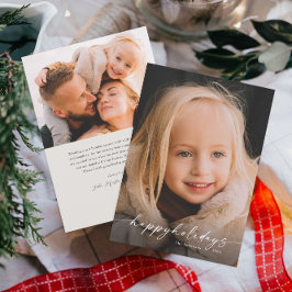 Tarjeta Festiva Navidades simples de fotografías manuscritas