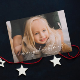 Tarjeta Festiva Navidades simples de fotografías manuscritas