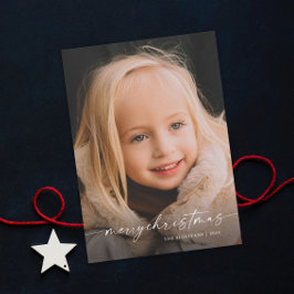 Tarjeta Festiva Navidades simples de fotografías manuscritas