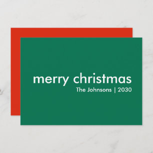 Tarjeta Festiva Navidades simples   Moderno y Verde Estilo minimal