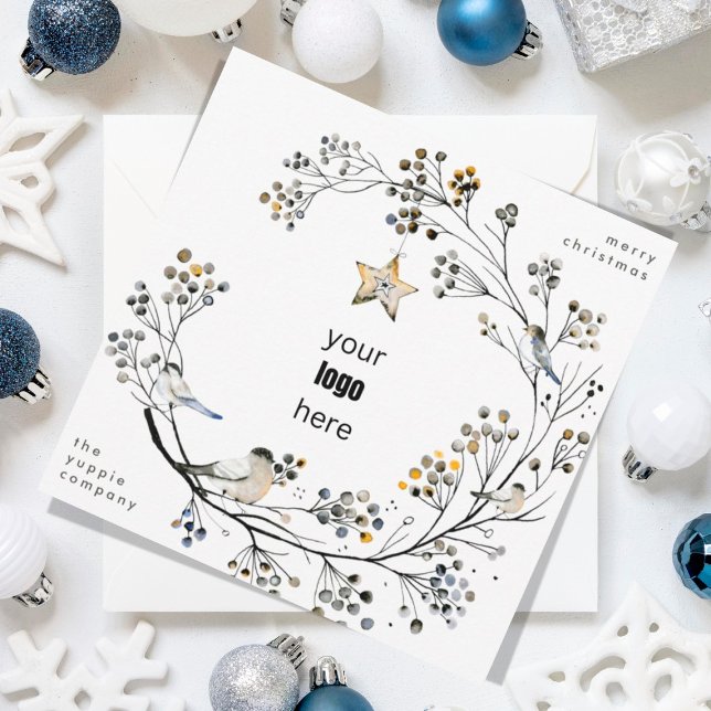 Tarjeta Festiva Navidades simples modernos Organic Business sin fo (Subido por el creador)