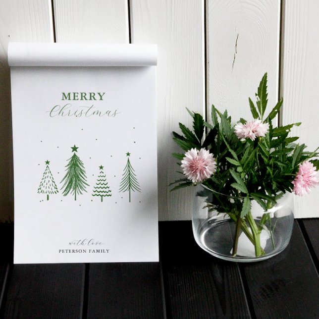 Tarjeta Festiva Navidades simples Patrón de árbol de pino vertical (Subido por el creador)
