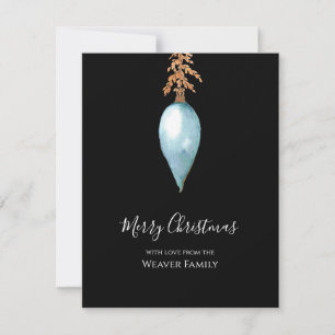 Tarjeta Festiva Navidades simples únicos de color de agua pintada