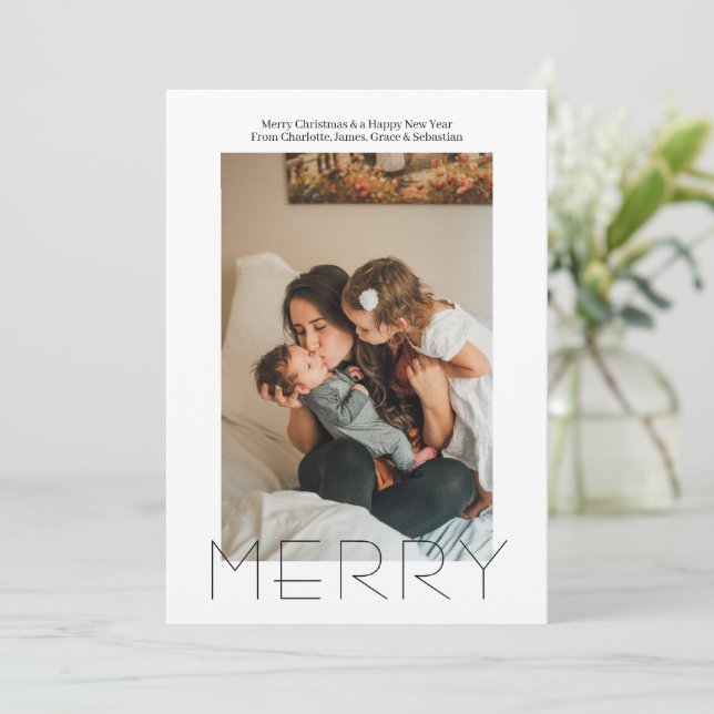 Tarjeta Festiva Navidades simples y elegantes (Anverso de pie)