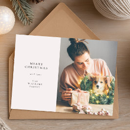 Tarjeta Festiva Navidades simples y elegantes | Foto minimal moder