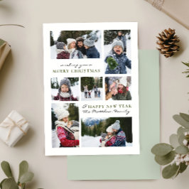 Tarjeta Festiva Navidades simples y modernos familia siete Collage