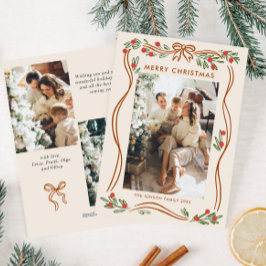 Tarjeta Festiva Navidades singulares de Boho Beige ceden foto de R
