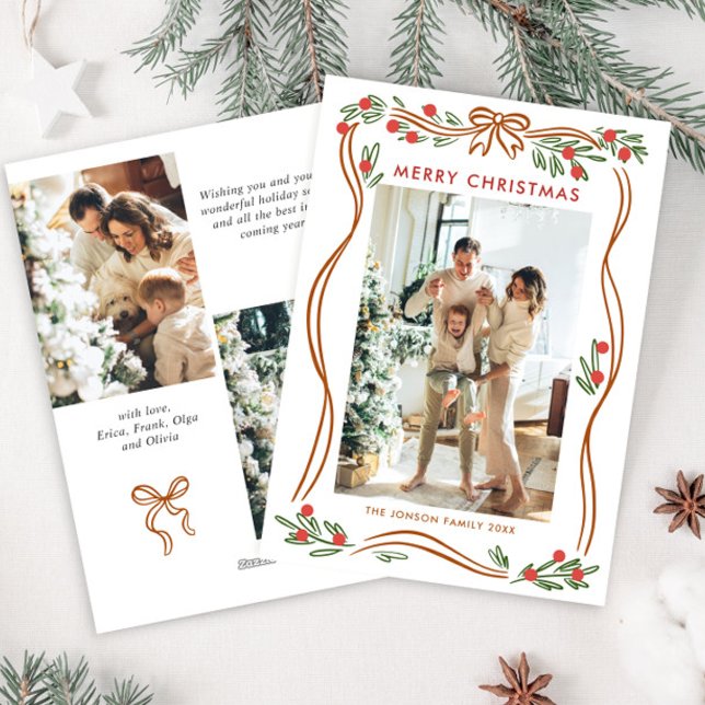 Tarjeta Festiva Navidades singulares de Boho Beige ceden foto de R (Subido por el creador)