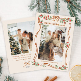 Tarjeta Festiva Navidades singulares de Boho Beige ceden la foto d