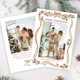 Tarjeta Festiva Navidades singulares de Boho Beige ceden la foto d