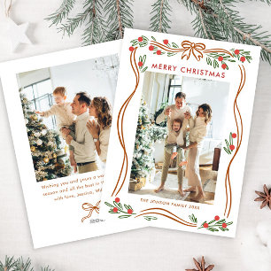 Tarjeta Festiva Navidades singulares de Boho Beige ceden la foto d