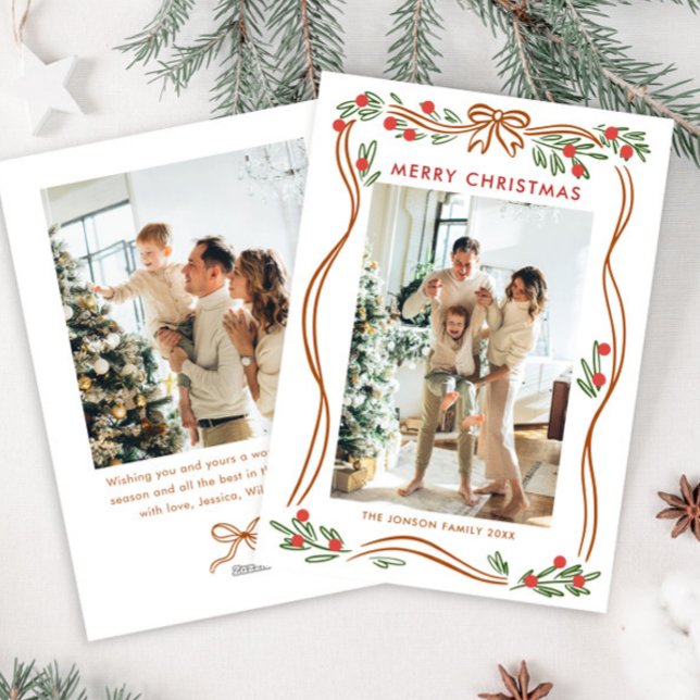 Tarjeta Festiva Navidades singulares de Boho Beige ceden la foto d (Subido por el creador)