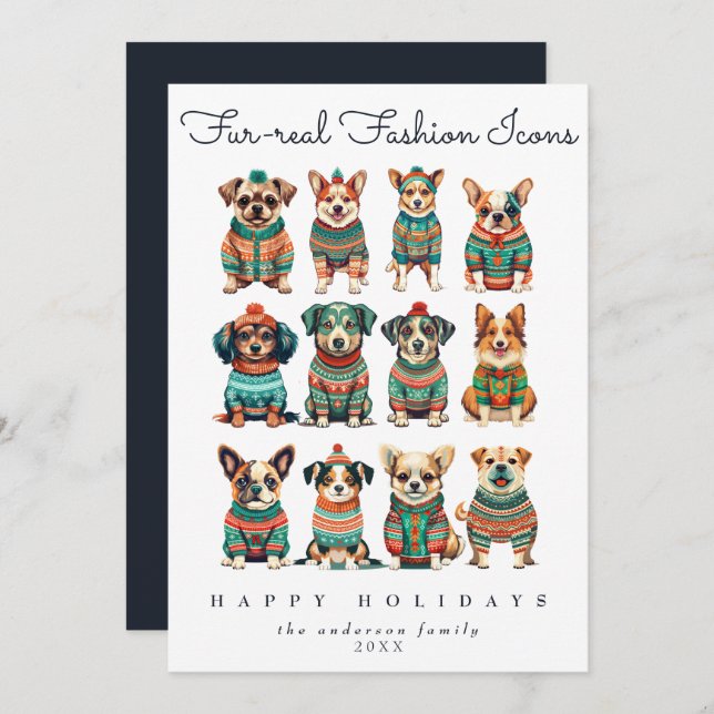 Tarjeta Festiva Navidades singulares divertidos Mascotas de humor (Anverso / Reverso)