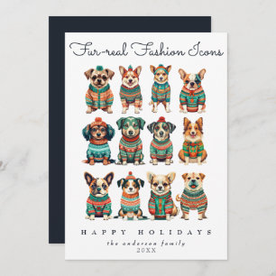 Tarjeta Festiva Navidades singulares divertidos Mascotas de humor