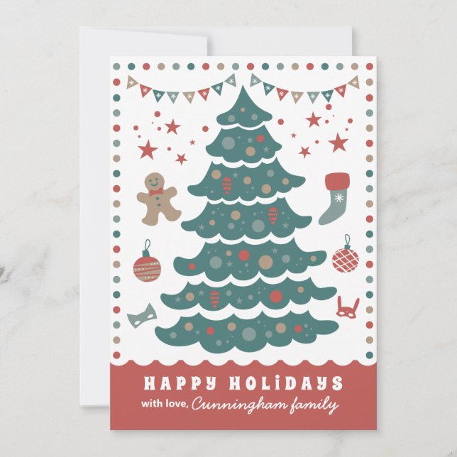 Tarjeta Festiva Navidades singulares y divertidos (Anverso)