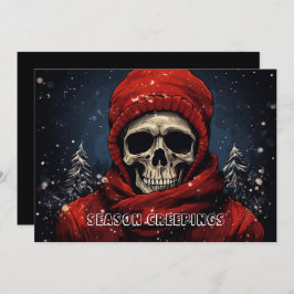 Tarjeta Festiva Navidades Skeleton Gothic