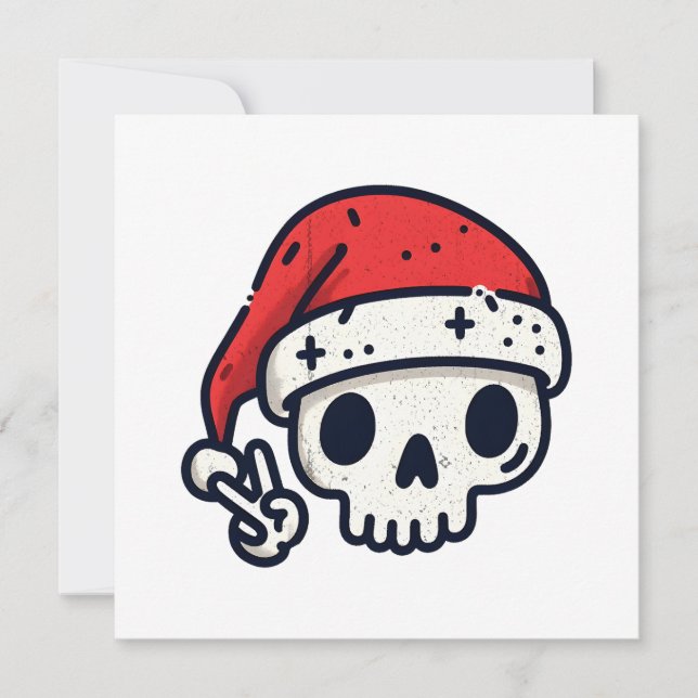 Tarjeta Festiva Navidades Skeleton Santa (Anverso)