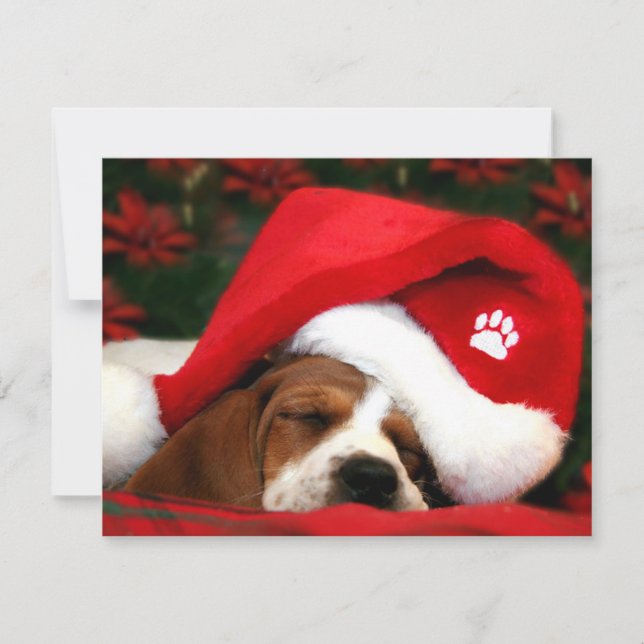 Tarjeta Festiva Navidades Sleepy Puppy (Anverso)