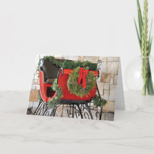 Tarjeta Festiva Navidades Sleigh