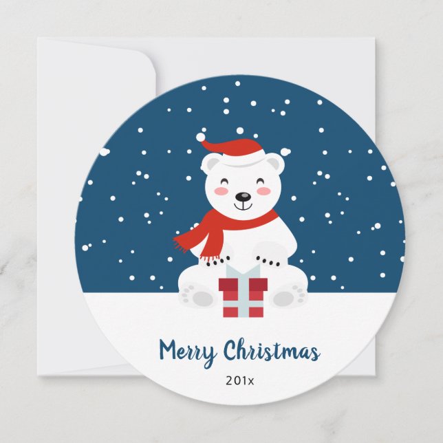 Tarjeta Festiva Navidades Snowbear (Anverso)