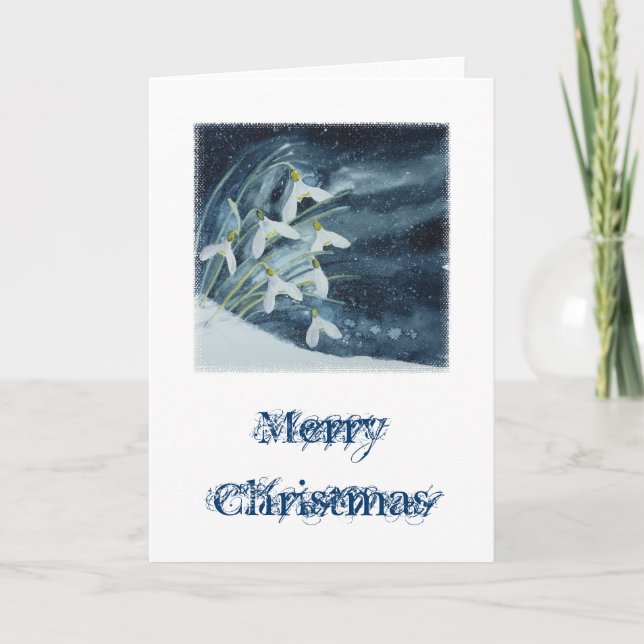 Tarjeta Festiva Navidades Snowdrop (Anverso)