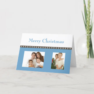 Tarjeta Festiva Navidades Snowflake (azul)