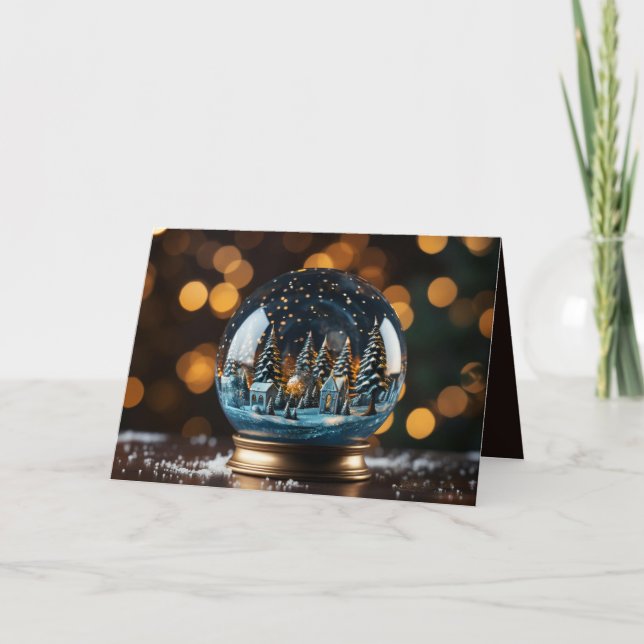 Tarjeta Festiva Navidades Snowglobe (Anverso)