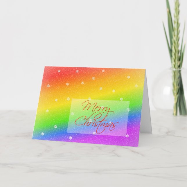 Tarjeta Festiva Navidades Snowley Rainbow (Anverso)