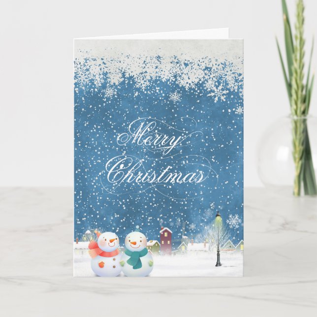 Tarjeta Festiva Navidades Snowman (Anverso)