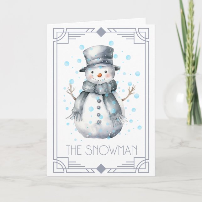 Tarjeta Festiva Navidades Snowman (Anverso)