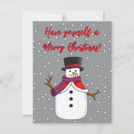 Tarjeta Festiva Navidades Snowman