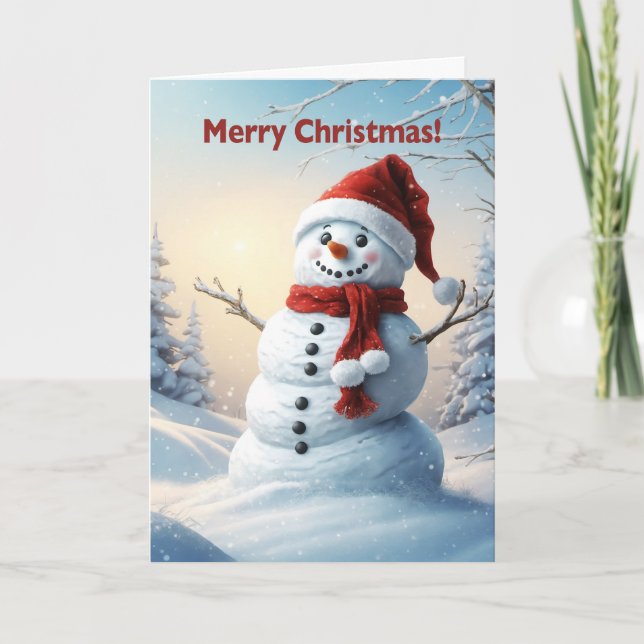 Tarjeta Festiva Navidades Snowman (Anverso)