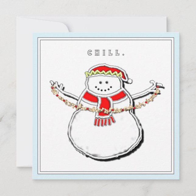 Tarjeta Festiva Navidades Snowman (Anverso)