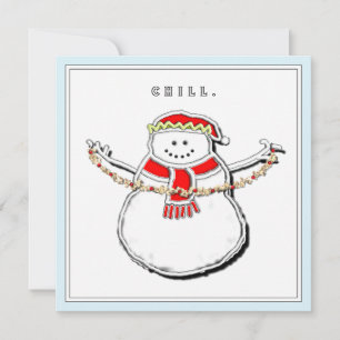 Tarjeta Festiva Navidades Snowman