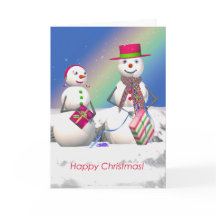 Navidades Snowman abren regalos