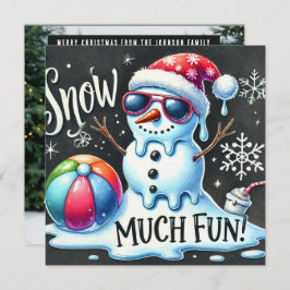 Tarjeta Festiva Navidades Snowman Bolas de nieve muy divertido