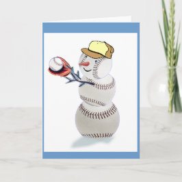 Tarjeta Festiva Navidades Snowman de Béisbol